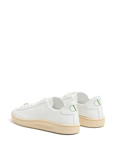Valentino White Leather Vlogo Signature Sneakers In White