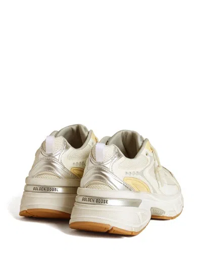 Golden Goose Lightstar White Low Top Sneakers With Logo Patch On The Tongue And Logo Lettering On The Heel In Lea In Neutral
