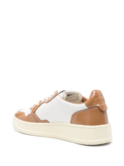 Autry Multicolour Leather Sneakers In Brown