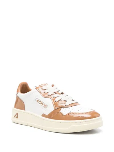 Autry Multicolour Leather Sneakers In Brown