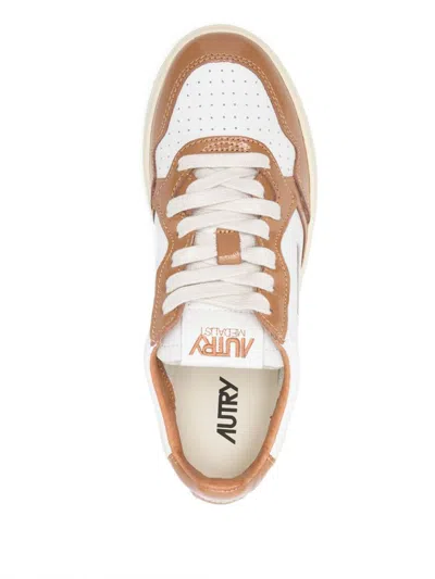 Autry Multicolour Leather Sneakers In Brown
