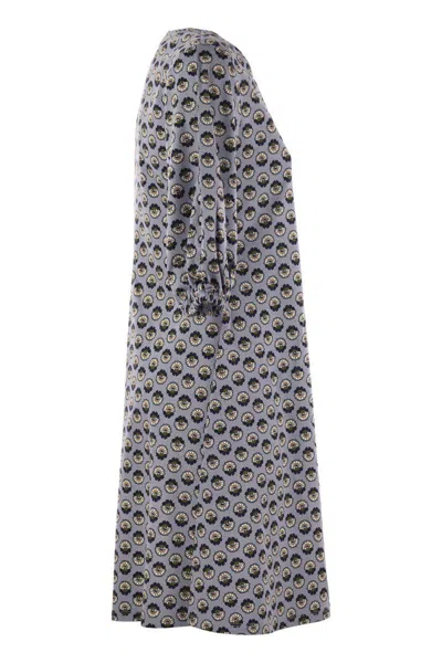 Weekend Max Mara Cinghia Patterned Cotton Dress In Gray