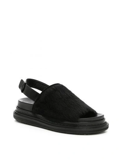 Shop Marni Fussbett Sandals In Black|nero