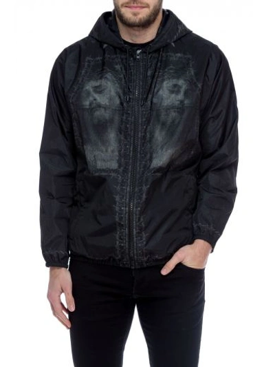 Shop Givenchy Christ Print Windbreaker Jacket In Black