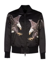Neil Barrett Eagles Printed Satin Bomber Jacket In Black