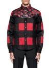VALENTINO Black/red Check And Camustars Wool Jacket,LV0CI1603UQEN0