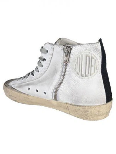 Shop Golden Goose Francy Flag Stripe Hi-top Sneakers In White And Black