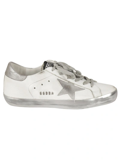 Shop Golden Goose Superstar Sneakers In White/silver