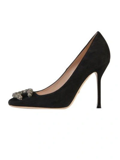 Shop Gucci Suede Pumps In Black