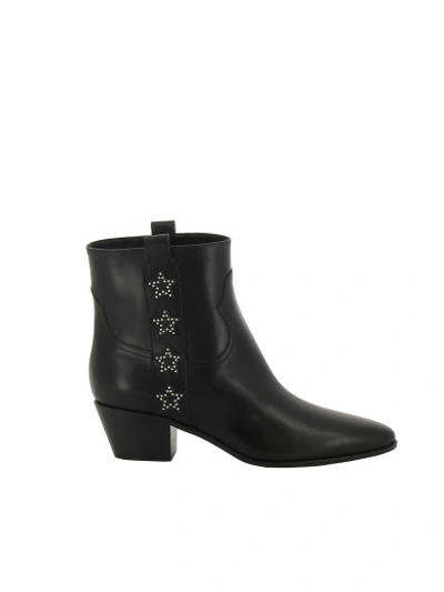 Shop Saint Laurent Rock Heeled Ankle Boots In Black