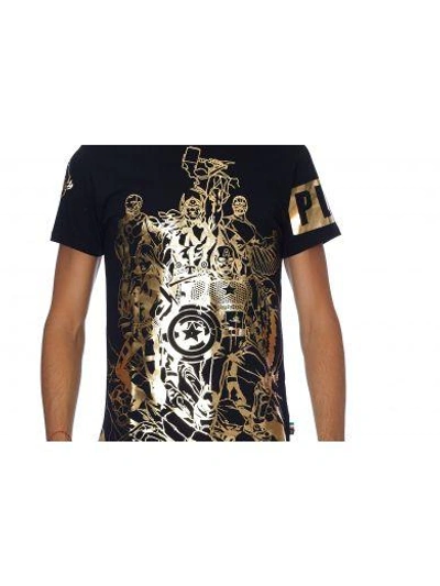 Shop Philipp Plein Power Team Tshirt In Black Gold