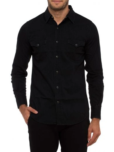 Shop Saint Laurent Western Shirt In Black