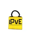LES PETITS JOUEURS Yellow Printed Leather Micro Alex Handbag,MCABWS4