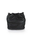 Stella Mccartney Falabella Shaggy Deer Bucket Bag In Black