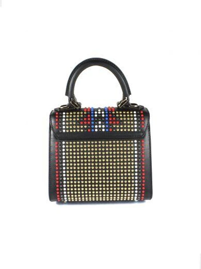 Shop Les Petits Joueurs Black Micro Alex Studs Handbag