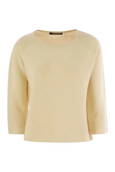 Weekend Max Mara Addotto - Cotton Yarn Sweater In Neutral
