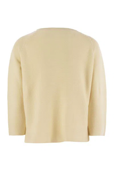Weekend Max Mara Addotto - Cotton Yarn Sweater In Neutral