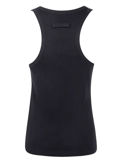 Jean Paul Gaultier Ribbed Sleeveless Top Metal Hardware In Black