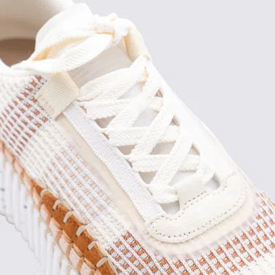 Chloé Natural Nama Trainer In Recycled Nylon Women In White