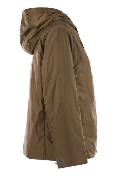 Max Mara The Cube Greenh - Drip-proof Canvas Travel Jacket In Brown