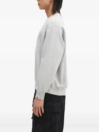A Bathing Ape Ape Head Crew Neck Sweatshirt In Gray