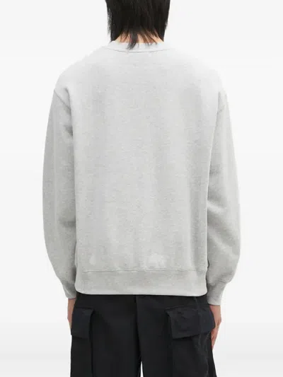 A Bathing Ape Ape Head Crew Neck Sweatshirt In Gray