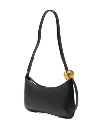 Jacquemus Le Bisou Perle Smooth Leather Bag In Black