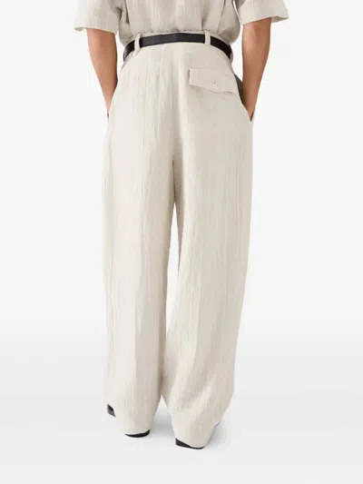 Jacquemus Le Fernando Button-front Pleated Trousers In Neutral