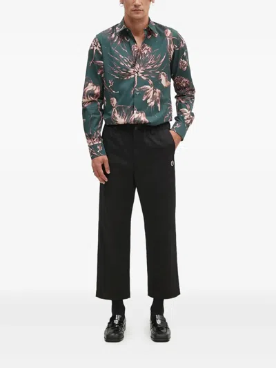 A Bathing Ape Logo-appliqué Trousers In Black