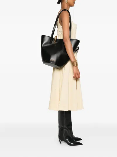 Jacquemus Le Petit Bambola Leather Top Handle Bag In Black