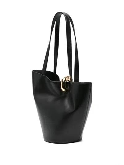 Jacquemus Le Petit Bambola Leather Top Handle Bag In Black