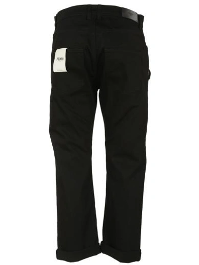 Shop Fendi Karlito Jeans In Black