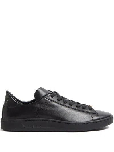 Valentino Royco Signature Brass Vlogo Low-top Sneakers In Black