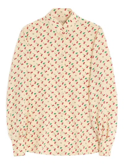 Valentino Crepe De Chine Shirt With Cherryfic Print