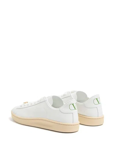 Valentino White Leather Vlogo Signature Sneakers In White