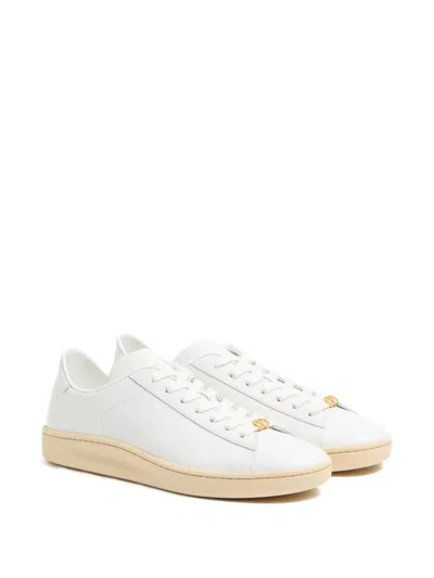 Valentino White Leather Vlogo Signature Sneakers In White