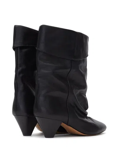 Isabel Marant 40mm Ryska-gb Leather Slouchy Boots In Black