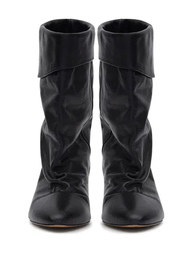 Isabel Marant 40mm Ryska-gb Leather Slouchy Boots In Black