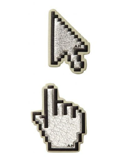 Shop Anya Hindmarch Symbol Cursors Stickers In Silver