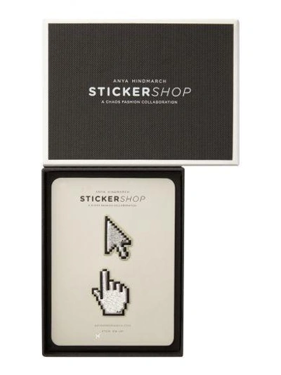Shop Anya Hindmarch Symbol Cursors Stickers In Silver