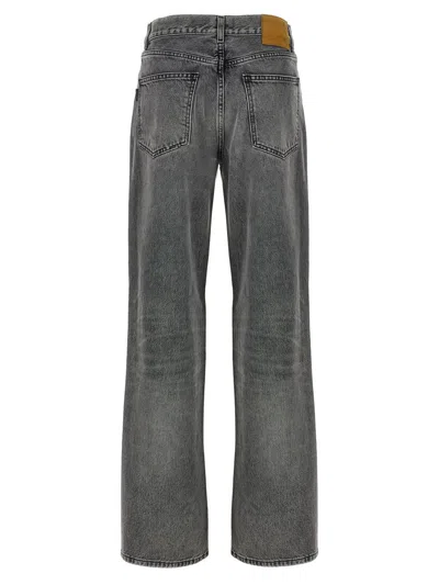 Haikure 'korea' Grey Jeans With Faded Effect And Logo Patch On The Back In Gray
