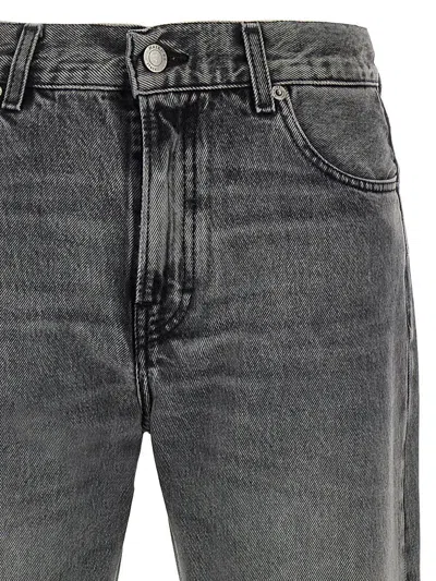 Haikure 'korea' Grey Jeans With Faded Effect And Logo Patch On The Back In Gray