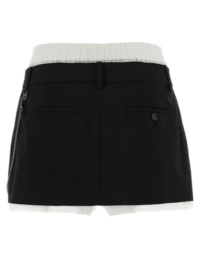 Alexander Wang Pre-styled Pleated Skort With Chain Clothing In Black