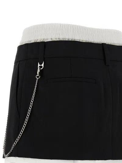 Alexander Wang Pre-styled Pleated Skort With Chain Clothing In Black