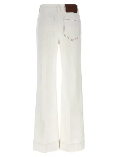 Victoria Beckham Womens Washed White Alina Flared-leg Denim Jeans In White