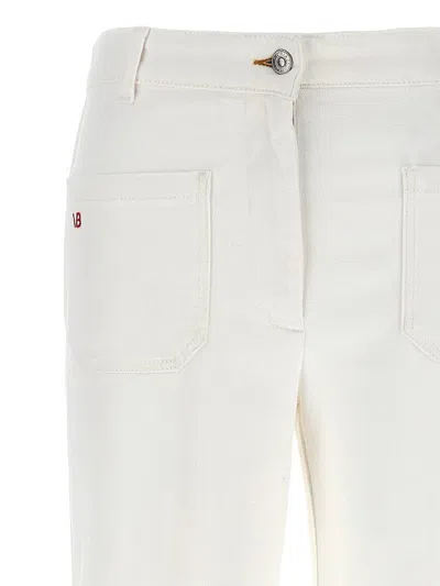 Victoria Beckham Womens Washed White Alina Flared-leg Denim Jeans In White