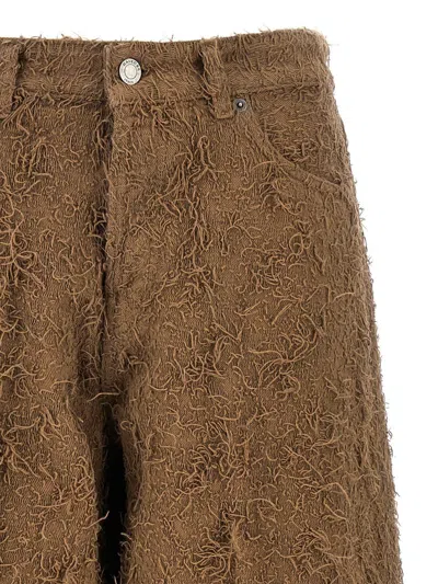 Haikure Becky Fur-effect Cotton Jeans In Brown