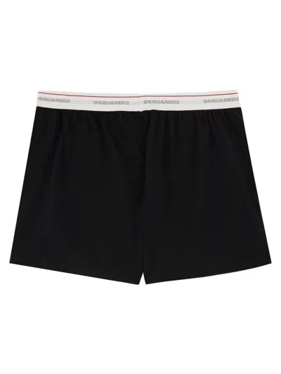 Dsquared2 Elastic Waistband Block Boxer Shorts In Black
