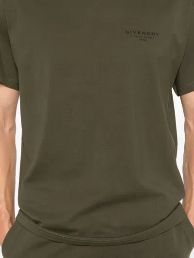 Givenchy Cotton T-shirt With Stamp Print Clothing In Green