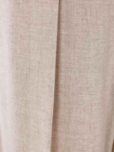 Brunello Cucinelli Pleated Belted Trousers In Nude